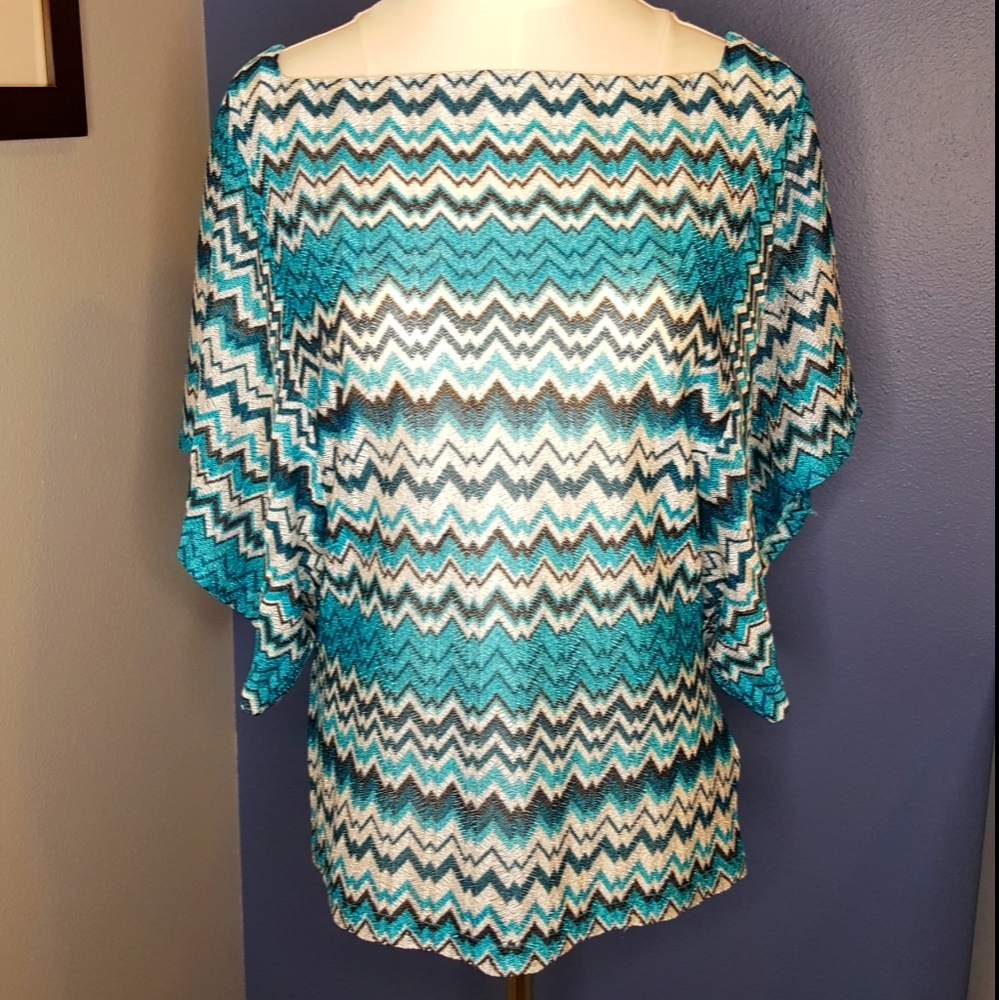 Bebe Chevron Knit Dolman Sleeve Top